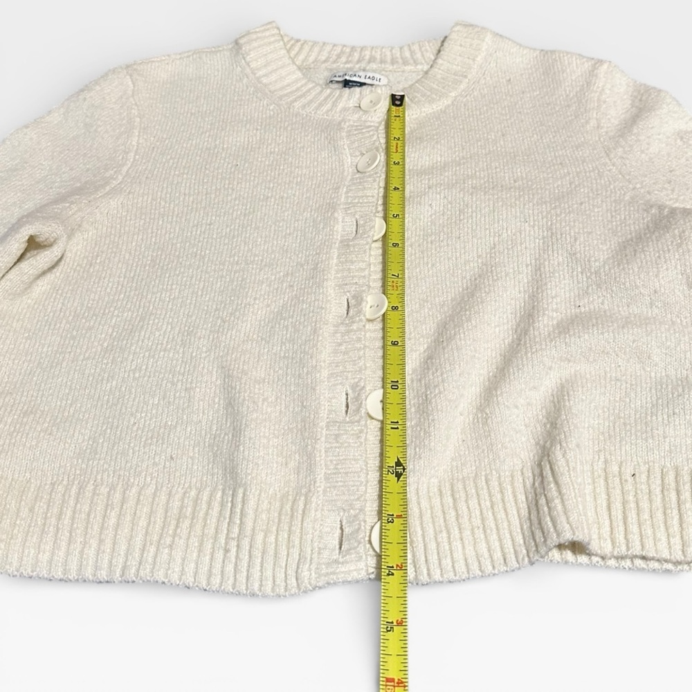 American Eagle Soft White Button Down Wool Sweater - Picture 4 of 6